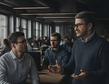 Leaders in discussion