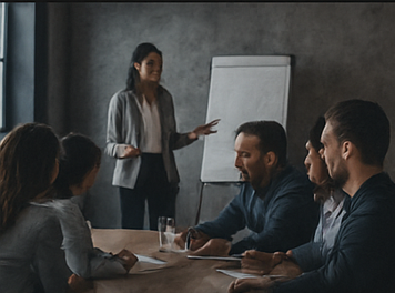 People attending training